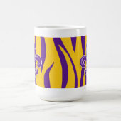 Paarse en goudtijgerstreep met Fleur de Lis Koffiemok (Center)