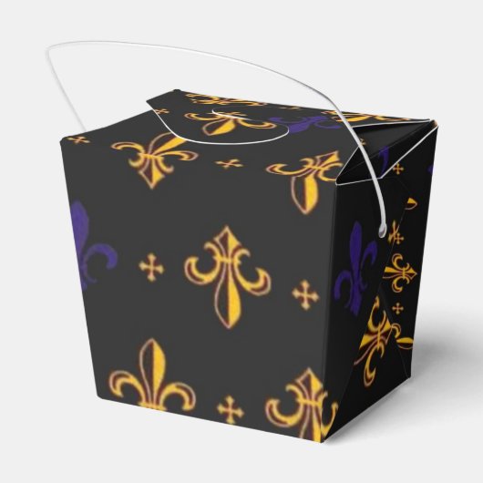 Paarse en goudvaten De Lis Bedankdoosjes (Achterkant)