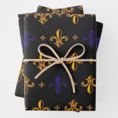 Paarse en goudvaten De Lis Inpakpapier Vel (In situ)