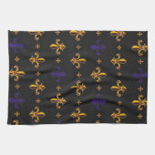 Paarse en goudvaten De Lis Theedoek (Horizontaal)
