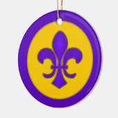 Paarse en goudvleur de Lis Ornament (Links)