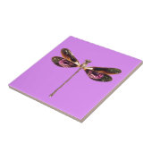 Paarse en goudvlieg tegeltje (Zijkant)