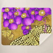 Paarse en goudvlinder Persoonlijke naam Sherpa Deken (Voorkant (horizontaal))