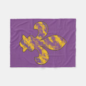 Paarse en goudvlooier de lis Fleece Blanket (Voorkant (Horizontaal))