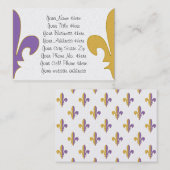 Paarse en goudvloour de lis giften visitekaartje (Voorkant / Achterkant)