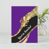 Paarse en goudvloour de lys kaart (Staand voorkant)