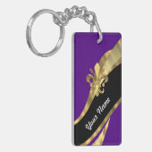Paarse en goudvloour de lys sleutelhanger (Voorkant Links)