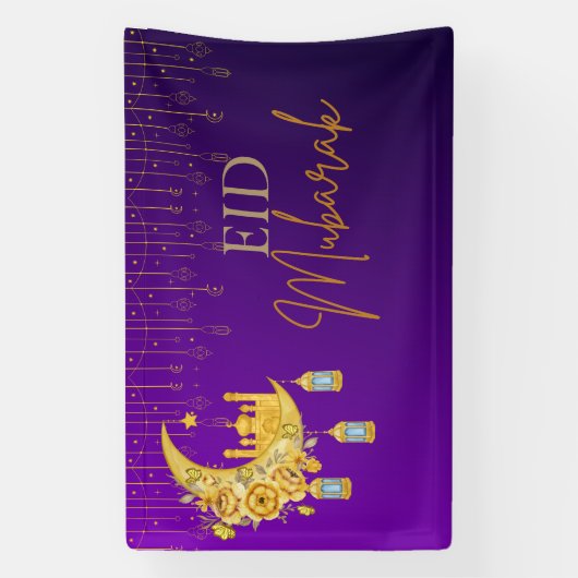 Paarse en goudvormige goudmakreel voor achtergrond spandoek (Verticaal)