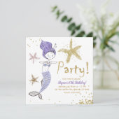 Paarse en goudzangerpartij kaart (Staand voorkant)