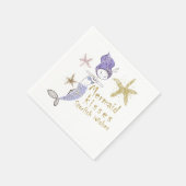 Paarse en goudzangerpartij servet (Hoek)