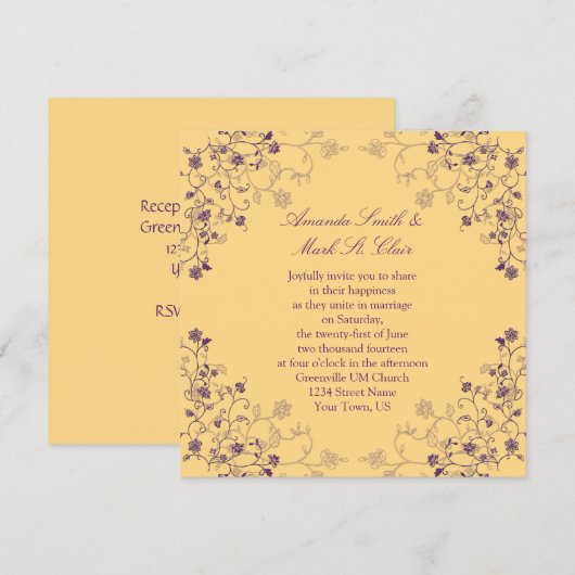 Paarse en goudzirls Weddenschappen Kaart (Voorkant / Achterkant)