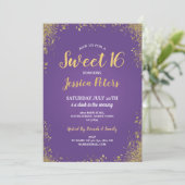 Paarse en goudzoete 16-jarige legant kaart (Staand voorkant)
