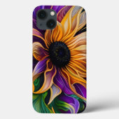 Paarse en goudzonnebloem Case-Mate iPhone case (Achterkant)
