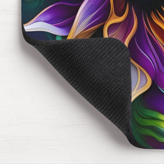 Paarse en goudzonnebloem muismat (Hoek)