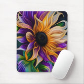 Paarse en goudzonnebloem muismat (Met muis)