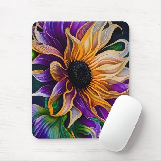 Paarse en goudzonnebloem muismat (Met muis)