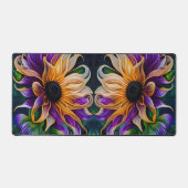 Paarse en goudzonnebloemen bureaumat (Voorkant)