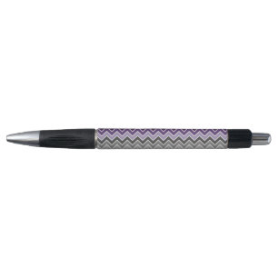 Paarse en grijs Chevron Pen