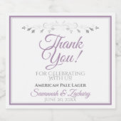 Paarse en grijs Eenvoudig verbond bedankt Bier Etiket (Enkel label)
