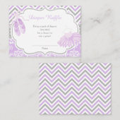 Paarse en Grijze Ballerina Baby Luier Raffle Informatiekaartje (Voorkant / Achterkant)