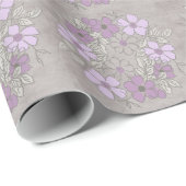  Paarse en grijze bruiloft Cadeaupapier (Rol Hoek)