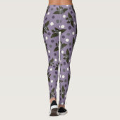 Paarse en grijze Cartoon vleermuizen Polka Dots Ha Leggings (Achterkant)