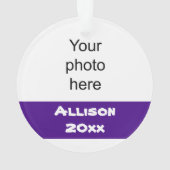 Paarse en grijze Cheerleader Fotoornament Ornament (achterkant)