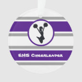 Paarse en grijze Cheerleader Fotoornament Ornament (voorkant)