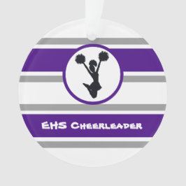 Paarse en grijze Cheerleader Fotoornament Ornament