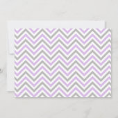 Paarse en Grijze Chevron Ballerina Baby shower Kaart (Achterkant)