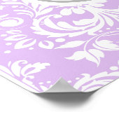 Paarse en grijze Chevron Ballerina Baby shower Poster (Hoek)