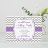 Paarse en grijze Chevron Kaart (Staand voorkant)