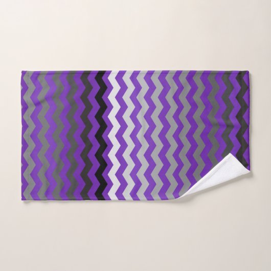 Paarse en grijze Chevron Stripes Bad Handdoek (Handdoek)