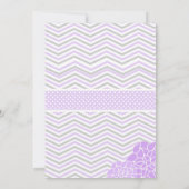 Paarse en grijze  douche Uitnodiging (Achterkant)