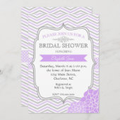 Paarse en grijze  douche Uitnodiging (Voorkant / Achterkant)