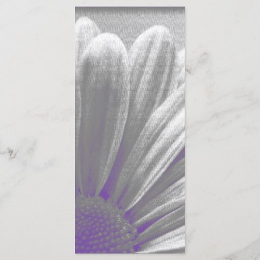 Paarse en grijze Floral Highlights Wedding Program Programmakaart (Achterkant)