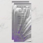 Paarse en grijze Floral Highlights Wedding Program Programmakaart (Voorkant / Achterkant)