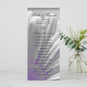 Paarse en grijze Floral Highlights Wedding Program Programmakaart (Staand voorkant)