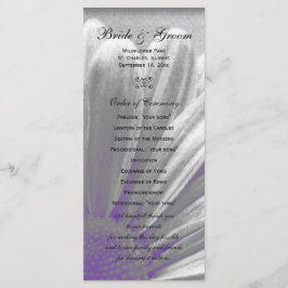 Paarse en grijze Floral Highlights Wedding Program Programmakaart