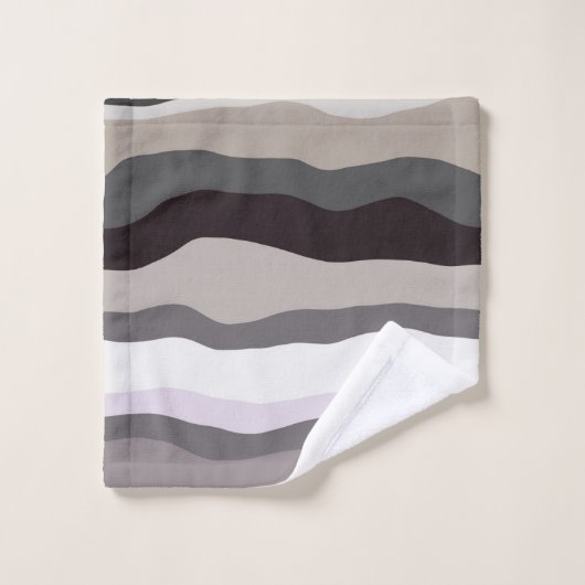 Paarse en grijze golvende strepen bad handdoek (Wasdoekje)