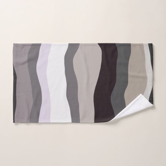 Paarse en grijze golvende strepen bad handdoek (Handdoek)