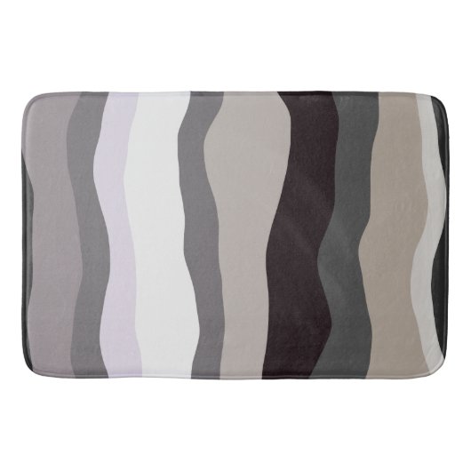 Paarse en grijze golvende strepen badmat (Voorkant)