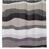 Paarse en grijze golvende strepen douchegordijn (Voorkant)