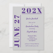 Paarse en grijze GraduPartij Kaart (Voorkant)