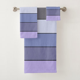 Paarse en grijze kleurstrepen op Waterverf papier Bad Handdoek