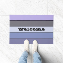 Paarse en grijze kleurstrepen op Waterverf papier Deurmat