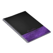 Paarse en grijze moderne Glam-sequins Notitieboek (Rechterzijde)