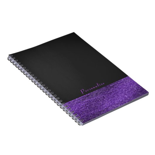 Paarse en grijze moderne Glam-sequins Notitieboek (Rechterzijde)