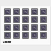 PAARSE en GRIJZE  Monogram Vierkante Sticker (Vel)