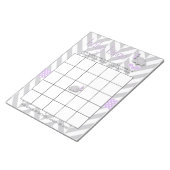 Paarse en grijze olifant Baby shower Bingo Game Notitieblok (Schuin)